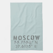 Moskauer Breitengrad-Koordinaten Geschirrtuch (Vertikal)