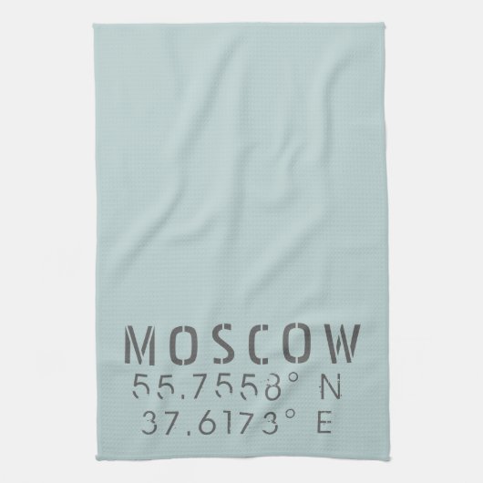 Moskauer Breitengrad-Koordinaten Geschirrtuch (Vertikal)
