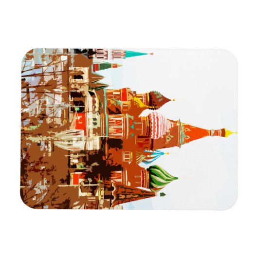 Moskauer Kirche St. Basilius Roter Platz #1 Magnet (Horizontal)