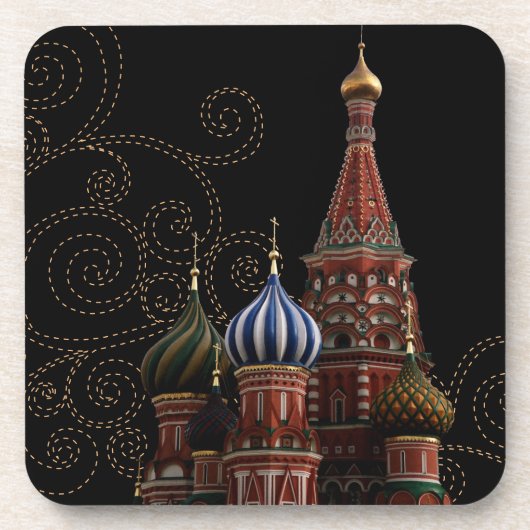 Moskauer Kirchenschwarzer Untersetzer Set (Vorderseite)