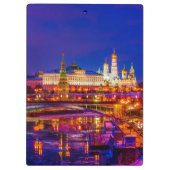 Moskauer Kreml in der Winternacht Klemmbrett (Rückseite)