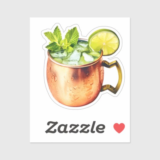 Moskauer Mule mit Limon Aufkleber (Blatt)