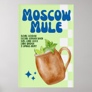Moskauer Mule Retro Cocktail Poster