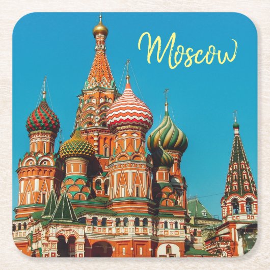 Moskauer Roter Platz St Basils Russland Untersetze Rechteckiger Pappuntersetzer (Vorderseite)