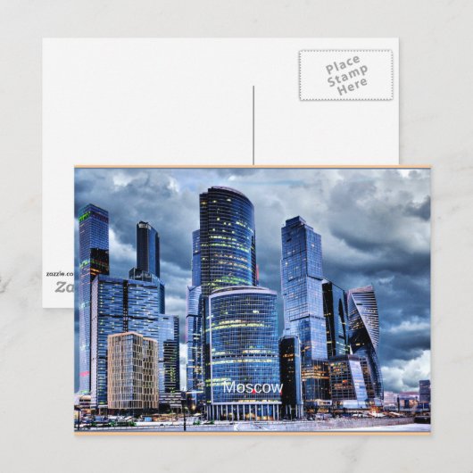 Moskauer Skyline Postkarte (Vorne/Hinten)