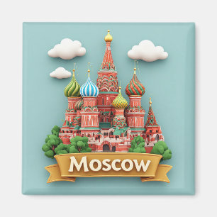 🧲 Moskauer Skyline Urlaubserinnerung Russland 🌆 Magnet