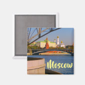Moskauer Stadt Kreml Landschaftsarchitektur Moskwa Magnet (Vorderseite/Rückseite)