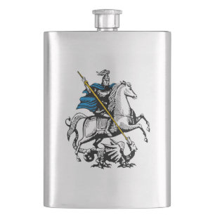 Moskauer Stadt Russland Flaggensymbol des heiligen Flachmann