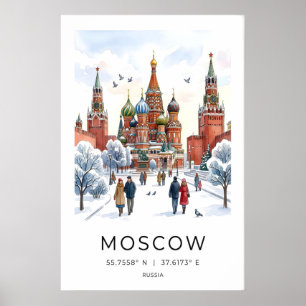 Moskauer Stadtmauer Kunst - Knackiger Wintermorgen Poster