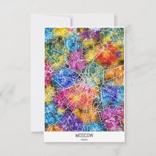 Moskauer Stadtplan Dankeskarte (Vorderseite)