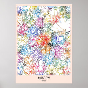 Moskauer Stadtplan Poster