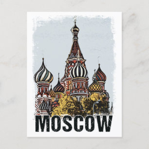 Moskauer Stadtstraßen Vintage-Reiseplakat-Serie Postkarte