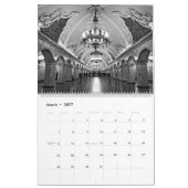 Moskauer U-Bahn 12 Monate in Schwarz-Weiß Kalender (Mär 2027)