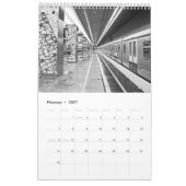 Moskauer U-Bahn 12 Monate in Schwarz-Weiß Kalender (Feb 2027)