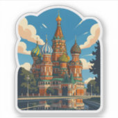 Moskaus Basilius-Kathedrale Aufkleber (Vorderseite)