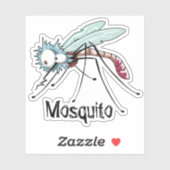 Moskito-Cartoon-Mücke Aufkleber (Blatt)