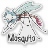 Moskito-Cartoon-Mücke Aufkleber (Vorderseite)