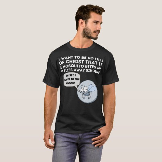 Moskito Joke Funny Christlich Bibel Jesus T-Shirt (Vorne ganz)