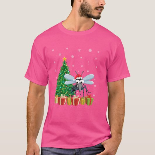 Moskito Xmas Tree Lighting Weihnachtsmannmütze Mos T-Shirt (Vorderseite)