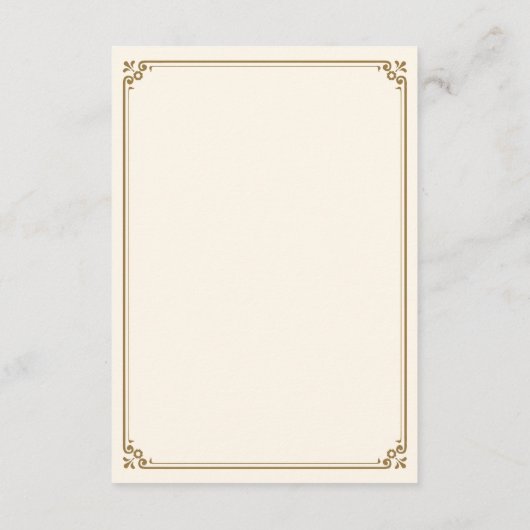 Moslem an der Creme und am Gold Border Begleitkarte (Rückseite)