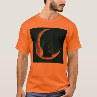 Moslem betet auf dem Mond_islamische Weltraumkunst T-Shirt