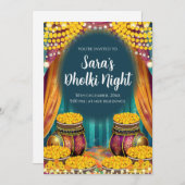 Moslem Dholki lädt zu Mehndi ein Einladung (Vorne/Hinten)