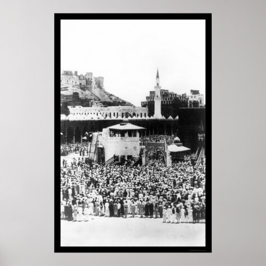 Moslem-Gottesdienst in Mekka Arabien im Jahr 1885 Poster (Vorne)
