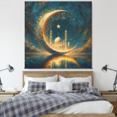Moslem Moschee Crescent Stars Malerei Leinwanddruck (Insitu (Schlafzimmer))