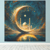 Moslem Moschee Crescent Stars Malerei Leinwanddruck (Insitu (Holzboden))