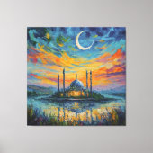 Moslem Moschee Crescent Stars Malerei Leinwanddruck (Vorderseite)