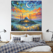 Moslem Moschee Crescent Stars Malerei Leinwanddruck (Insitu (Schlafzimmer))