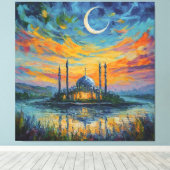 Moslem Moschee Crescent Stars Malerei Leinwanddruck (Insitu (Holzboden))