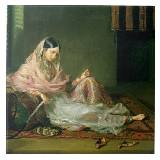 Moslemische Dame Reclining, 1789 (Öl auf Leinwand) Fliese (Vorderseite)