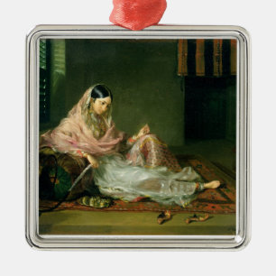 Moslemische Dame Reclining, 1789 (Öl auf Leinwand Silbernes Ornament