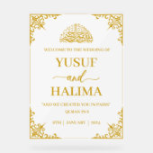 Moslemische Hochzeit Begrüßungszeichen Acrylschild (Vorderseite)