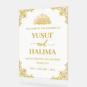 Moslemische Hochzeit Begrüßungszeichen Acrylschild (Winkel)