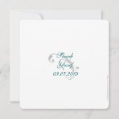 Moslemische Hochzeit des blauen Damast-Brokats Einladung (Rückseite)