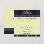 Moslemische Hochzeit des blauen Damastes Einladung (Vorne/Hinten)