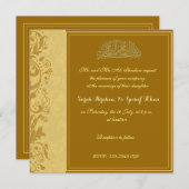 Moslemische Hochzeit des Goldbrokats Einladung (Vorne/Hinten)