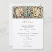 Moslemische Hochzeit im Pimnel Floral Art Nouveau Einladung (Vorderseite)