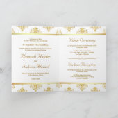Moslemische Hochzeit in Weiß und Gold Einladung (Innenseite)