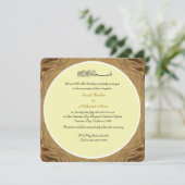Moslemische Hochzeit mit Creme und Gold Einladung (Stehend Vorderseite)
