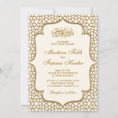Moslemische Hochzeit mit Creme und Gold-Perser-Mus Einladung (Vorderseite)