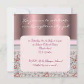 Moslemisches Babymädchen-Rosa aqiqah Foto Einladung (Rückseite)