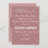 Moslemjunge Pink Aqiqa Einladung (Vorne/Hinten)