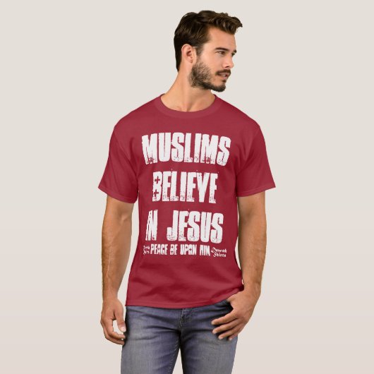Moslems glauben an Jesus (pbuh) T-Shirt (Vorne ganz)