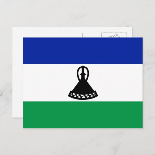 Mosotho-Flagge, Flagge von Lesotho Postkarte (Vorne/Hinten)