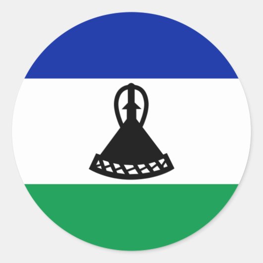 Mosotho-Flagge, Flagge von Lesotho Runder Aufkleber (Vorderseite)