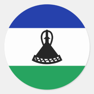 Mosotho-Flagge, Flagge von Lesotho Runder Aufkleber