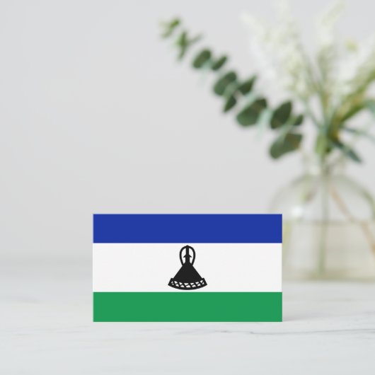 Mosotho-Flagge, Flagge von Lesotho Visitenkarte (Stehend Vorderseite)